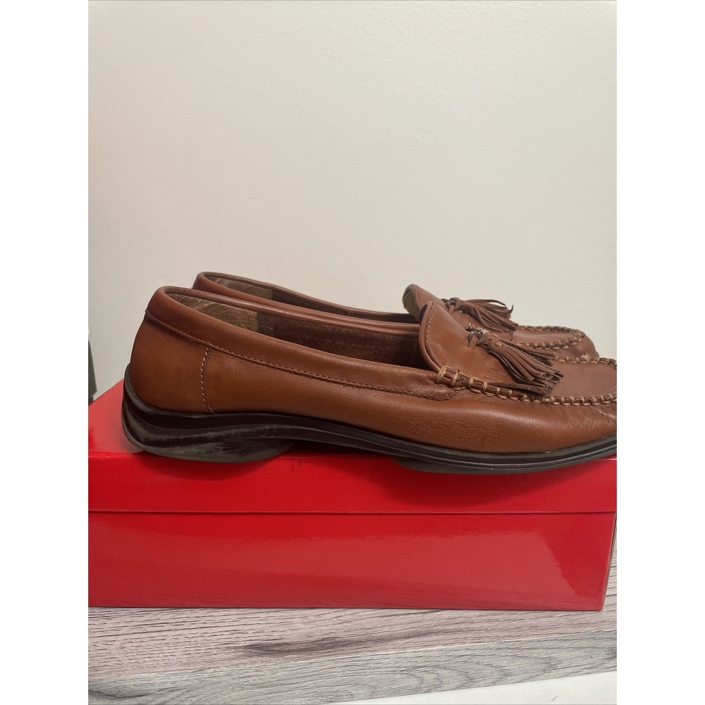 Anne Klein Graceanns  Iflex tobacco leather 9 1/2 M women's‎ slip on tassels - Picture 2 of 8